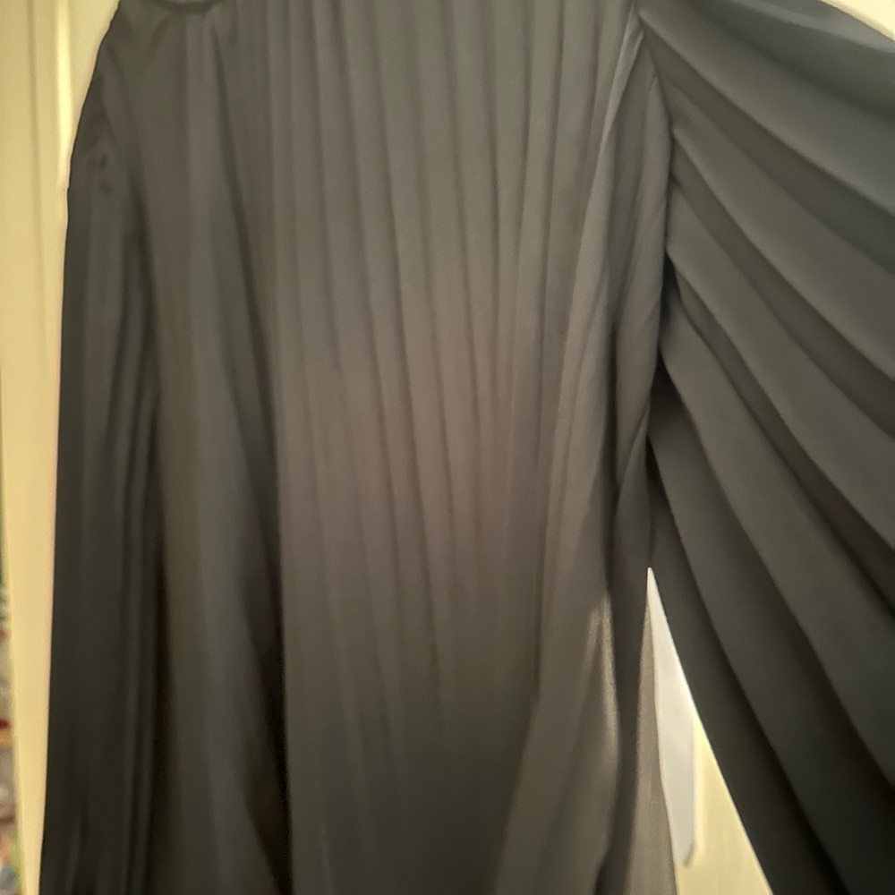 Elegant Black Pleated Blouse